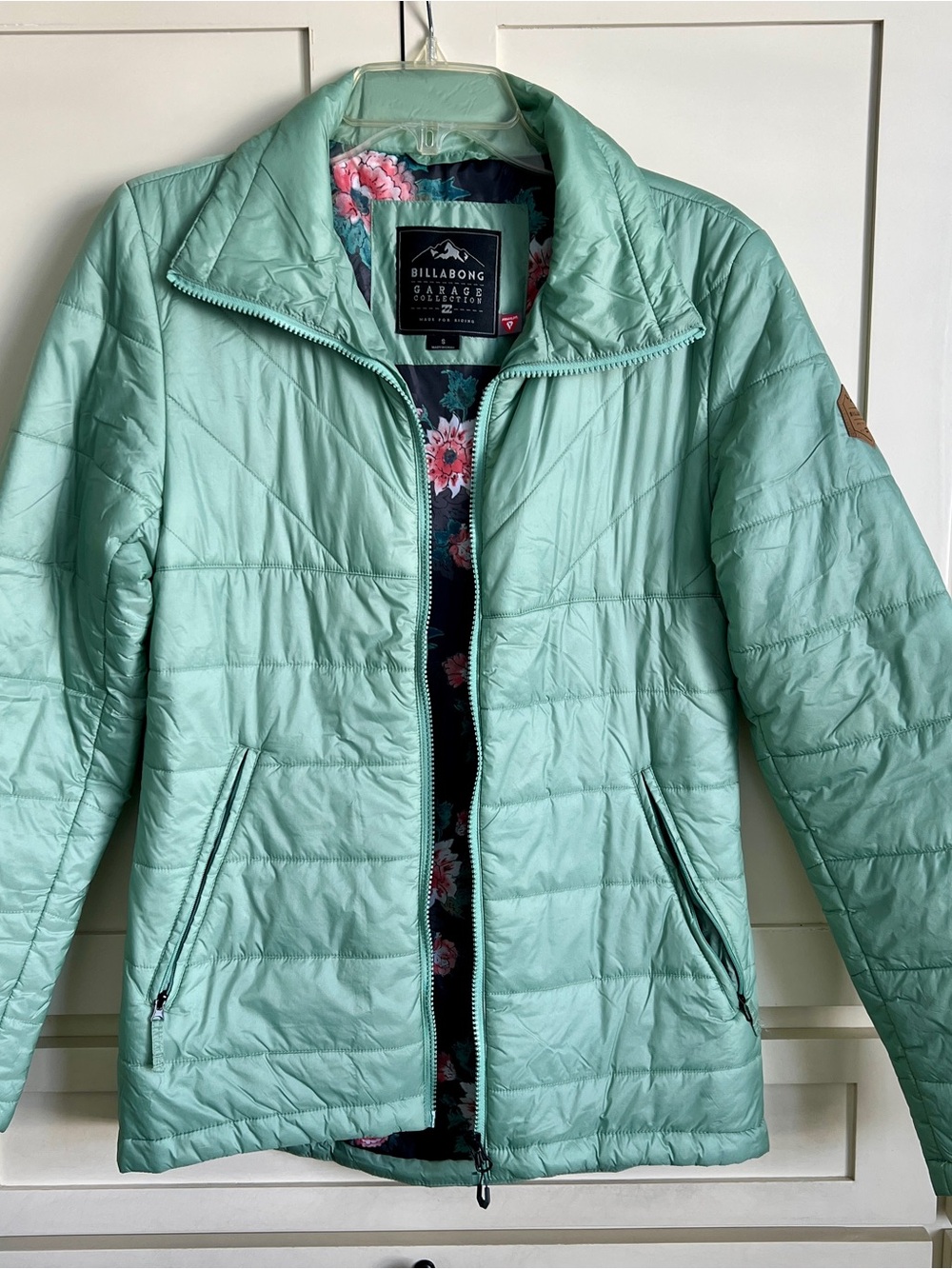 Billabong Mint Green Garage Collection Puffer Jacket